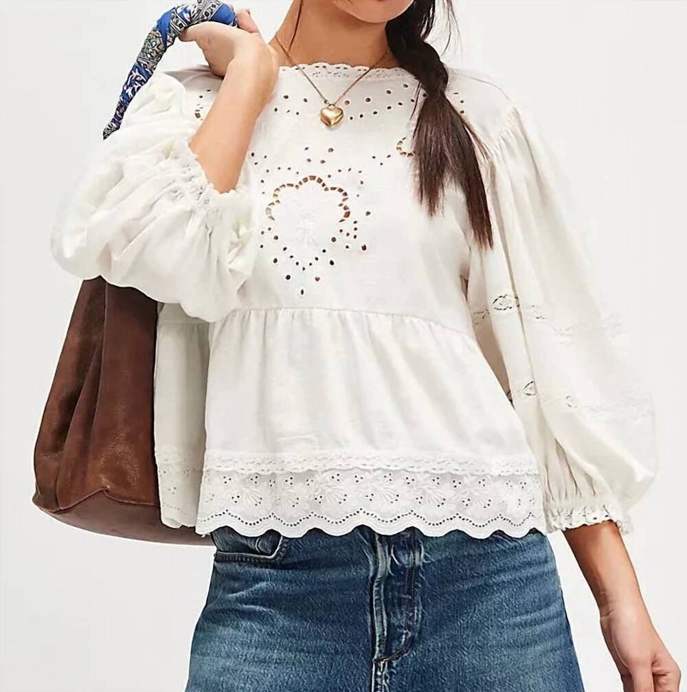 NEW FREE PEOPLE bowie reversible top in white